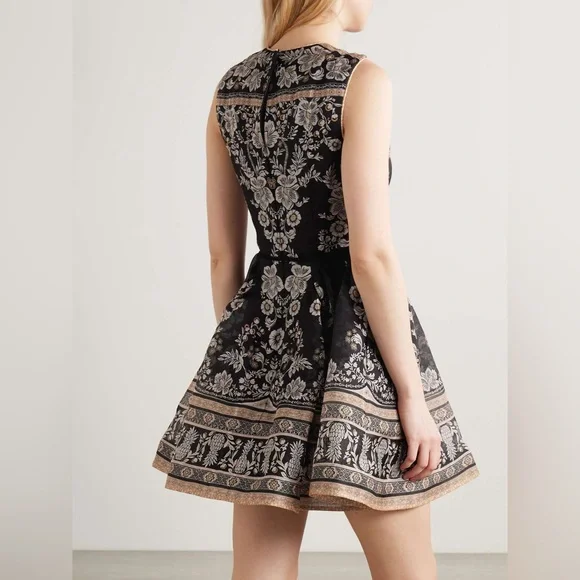 Zimmermann belted floral-print linen and silk-blend organza mini dress Size 0 - Picture 3 of 8